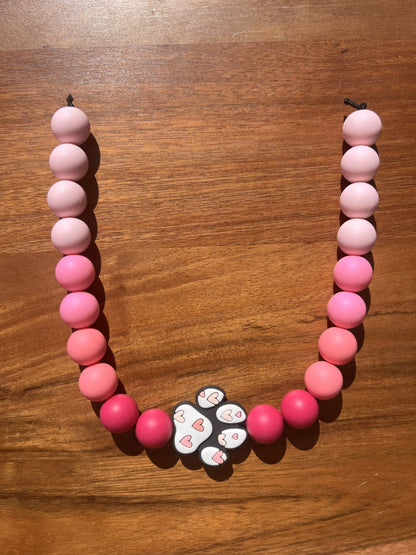 Pinky Pawmise Beaded Dog Collar Necklace