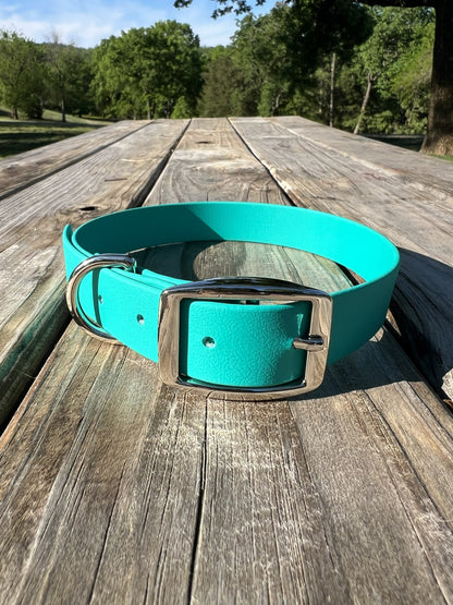 Teal Biothane Dog Collar