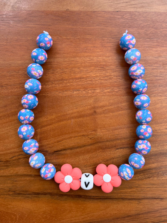 Cosmos Floral Beaded Dog Collar Necklace