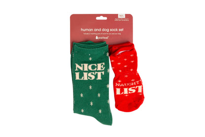 Nice List / Naughty List Matching Christmas Sock Set