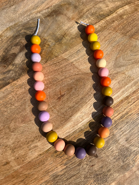 Sunset Beaded Dog Collar Necklace