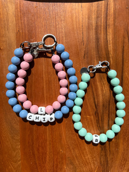 Peachy Pink Beaded Dog Collar Necklace