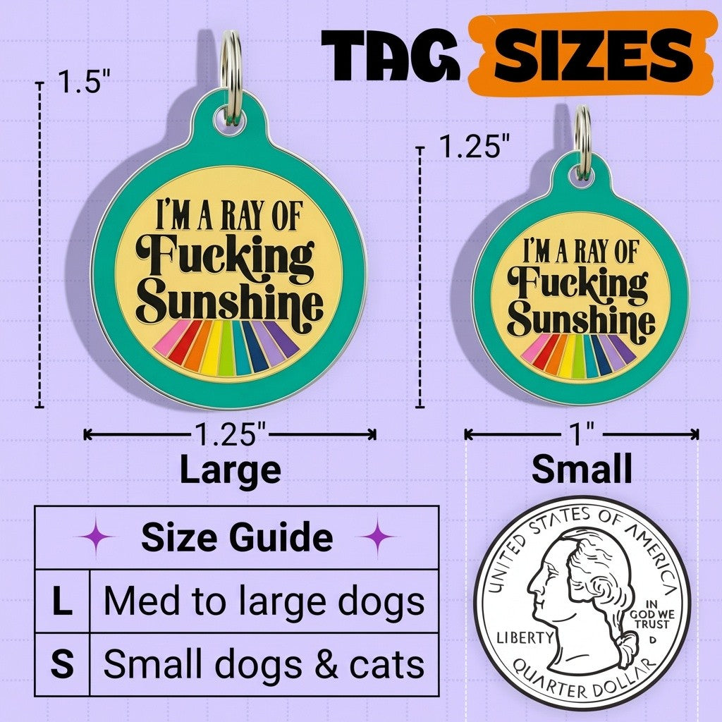 QR ID Tag - I'm a Ray of Fucking Sunshine