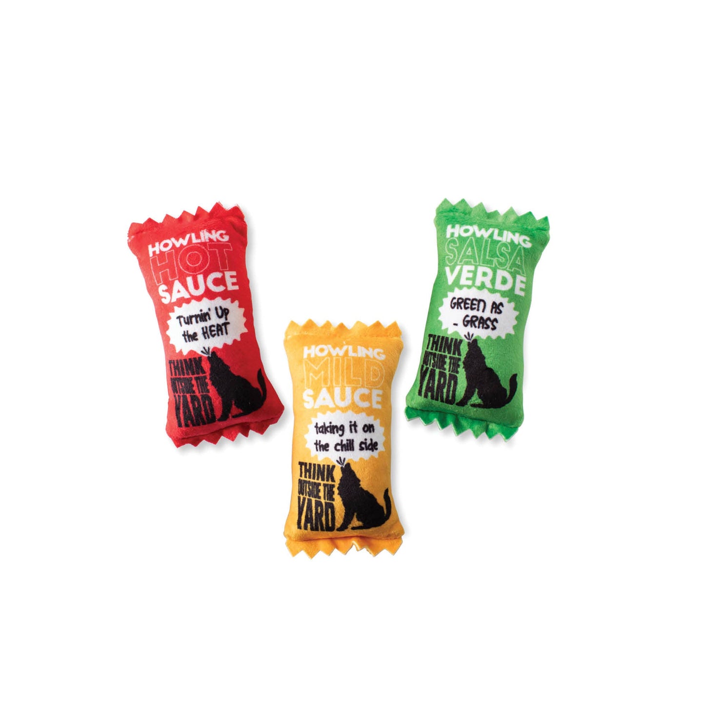 Howling Hot Sauce Plush Dog Toy Set (3pc)