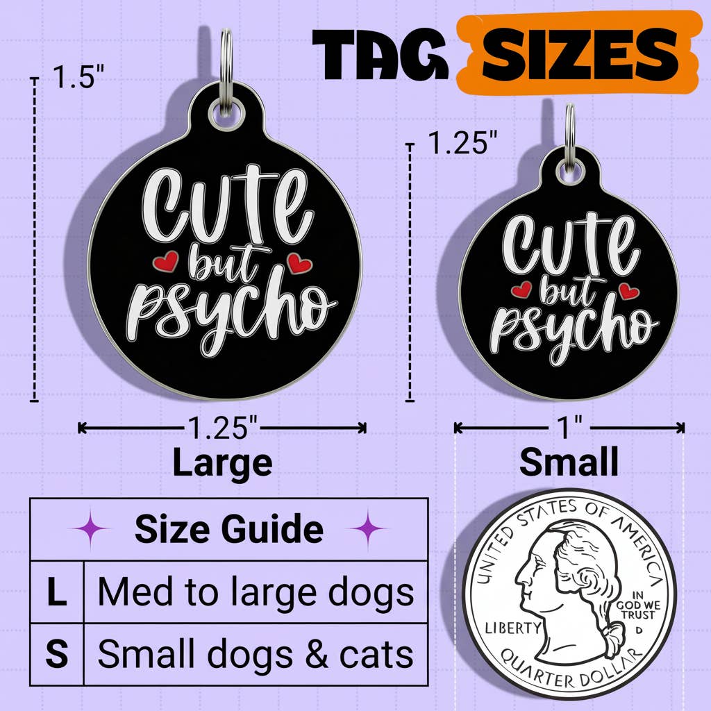 QR ID Tag - Cute but Psycho