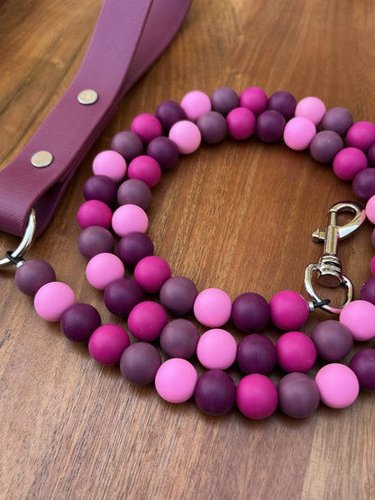 4' Signature Beaded Dog Leash - Mullberry
