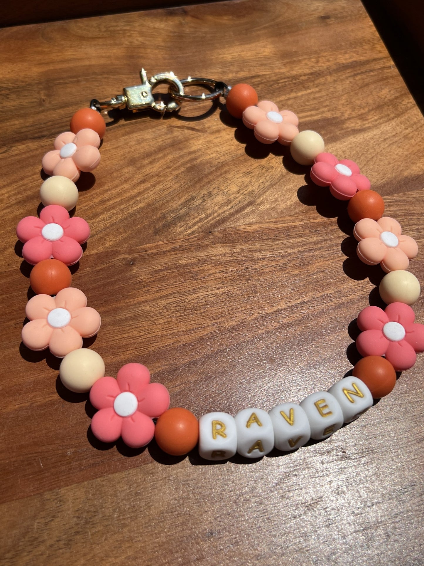 Marigold Floral Beaded Dog Collar Necklace