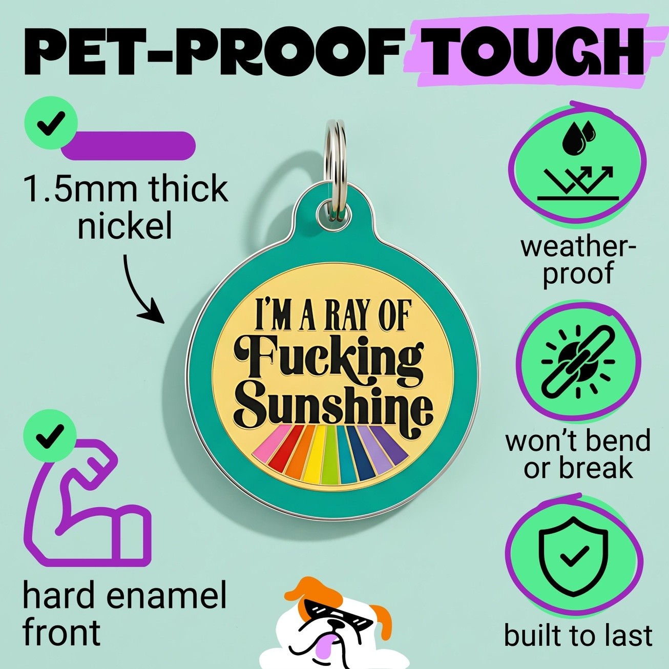 QR ID Tag - I'm a Ray of Fucking Sunshine