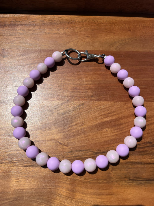 Amethyst Glow Beaded Dog Collar Necklace