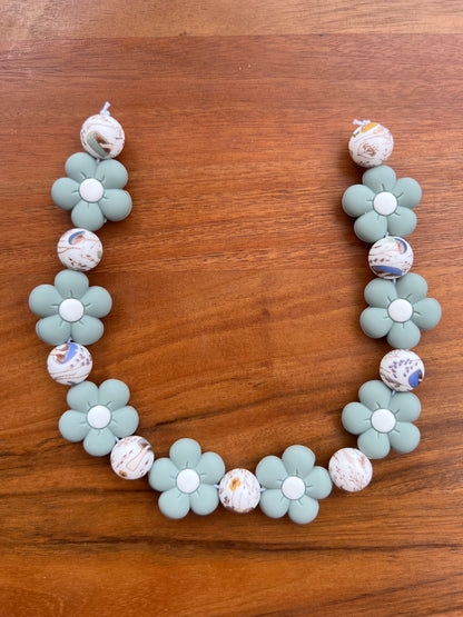 Woodland Floral Beaded Dog Collar Necklace