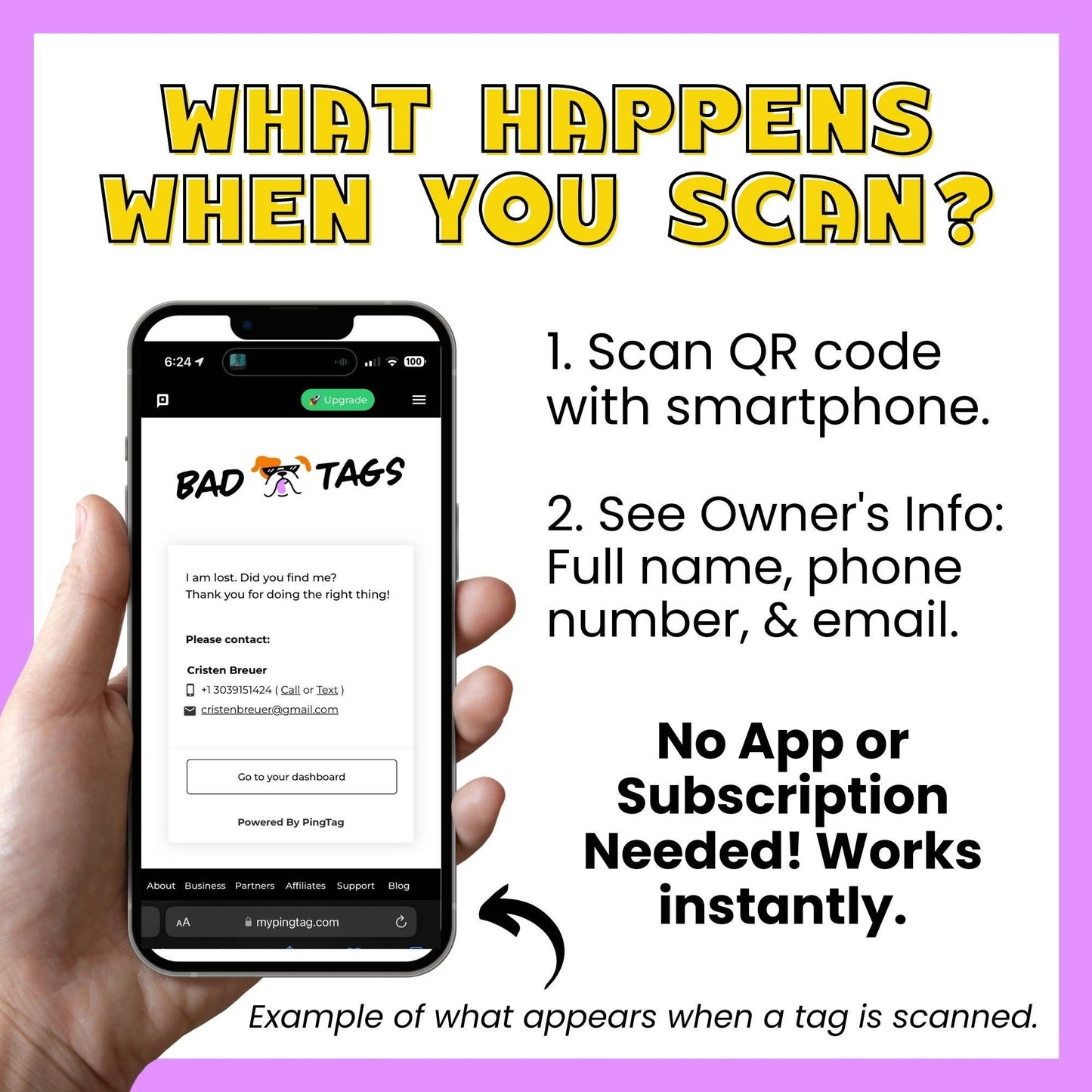 QR ID Tag - Zero Fluffs Given