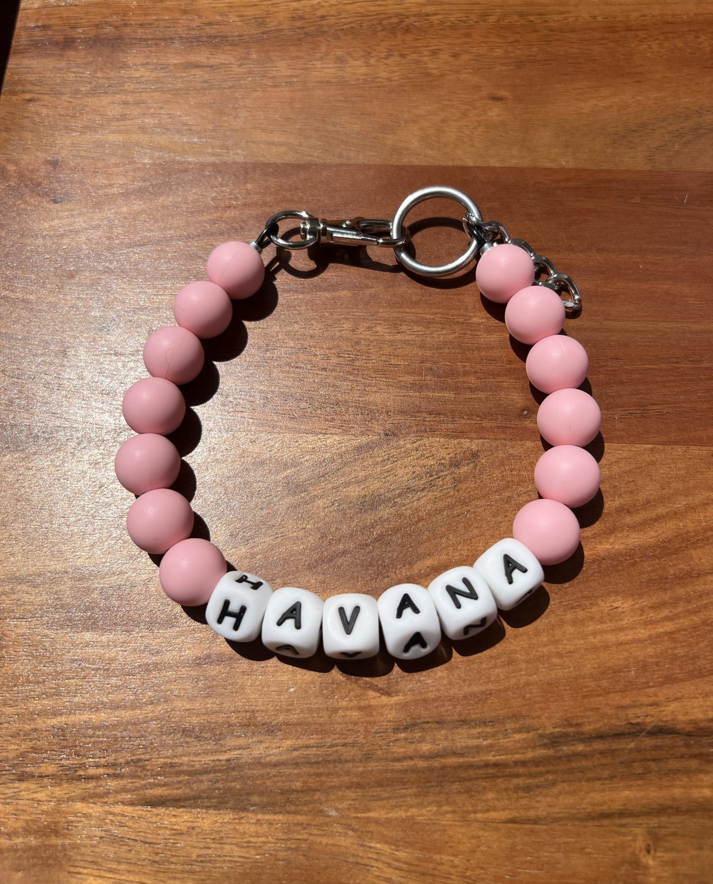 Peachy Pink Beaded Dog Collar Necklace