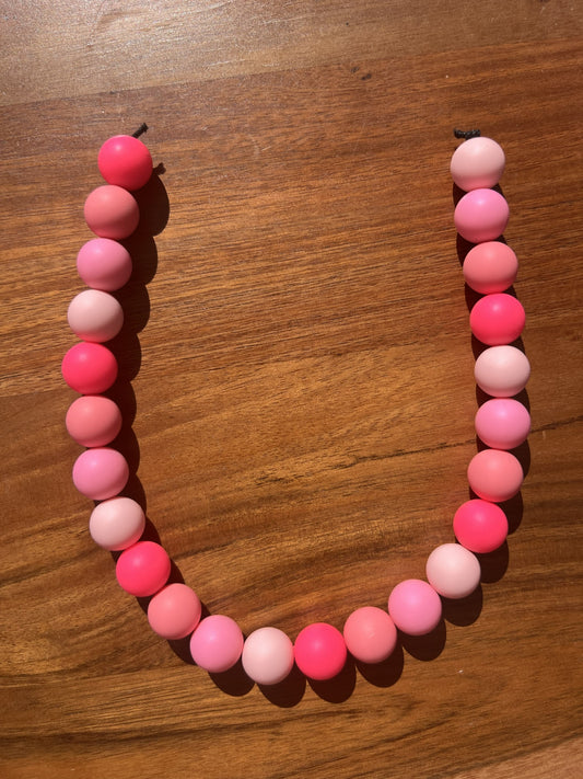 Hot Pink Pawty Beaded Dog Collar Necklace