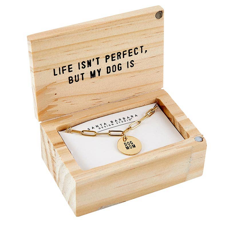 Dog Mom Gold Link Necklace