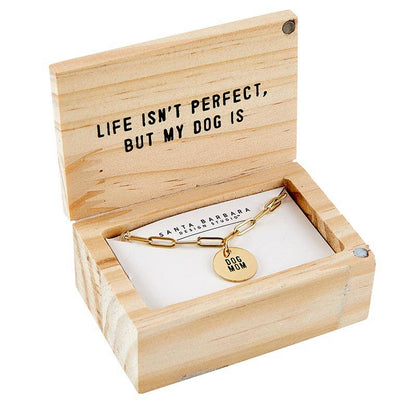 Dog Mom Gold Link Necklace