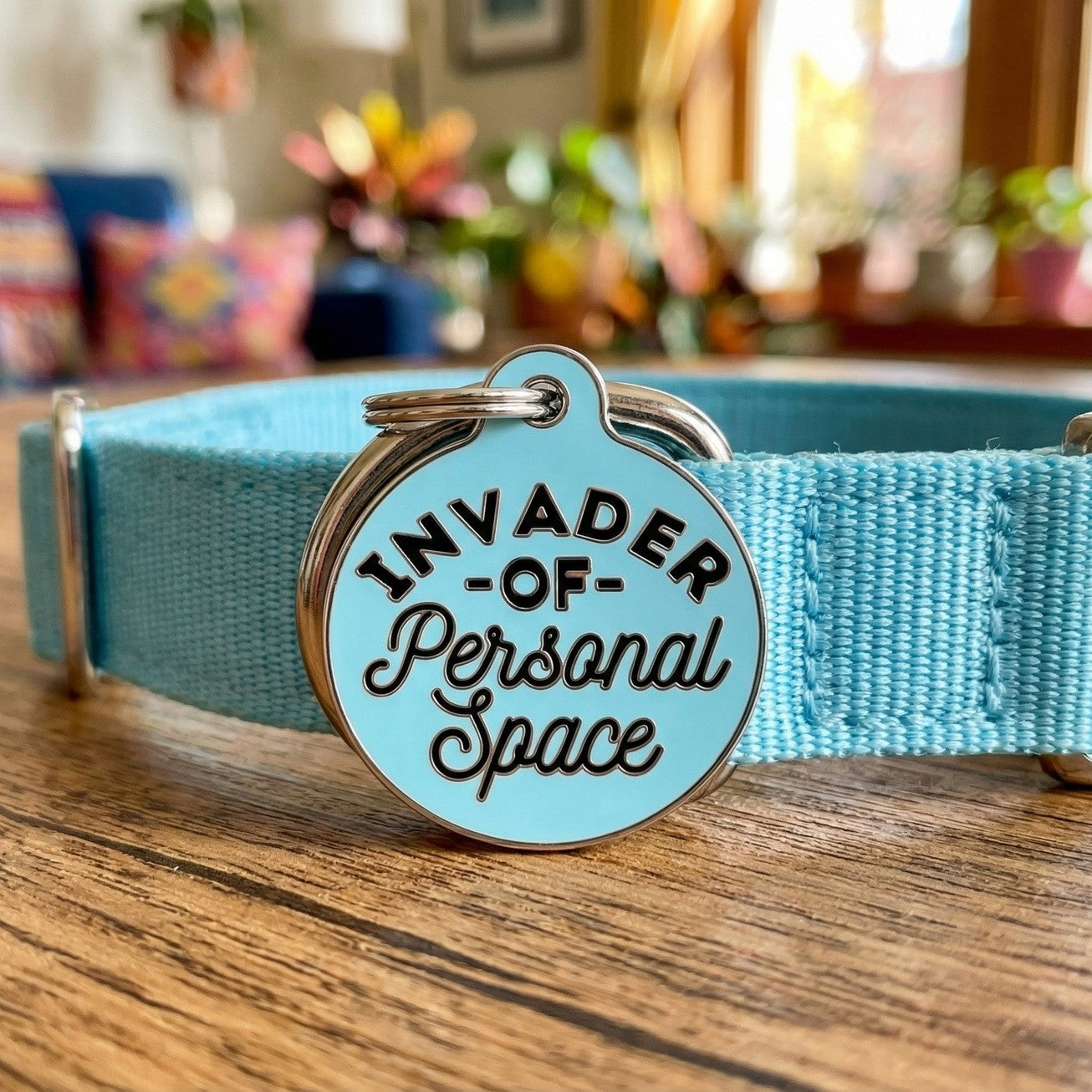 QR ID Tag - Invader of Personal Space (Blue)
