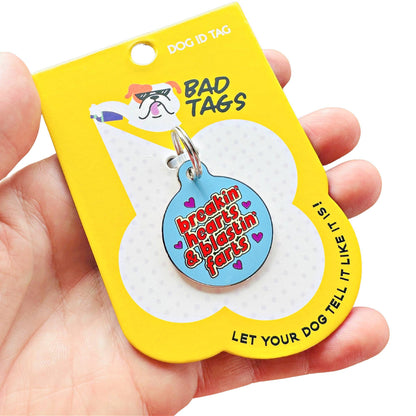 QR ID Tag - Breakin Hearts and Blastin Farts