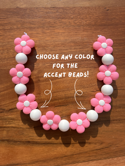 Peony Floral Beaded Dog Collar Necklace