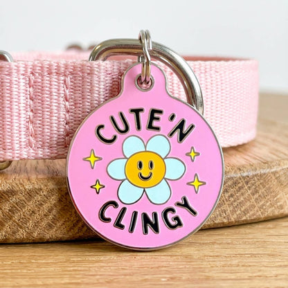 QR ID Tag - Cute N Clingy (Pink)