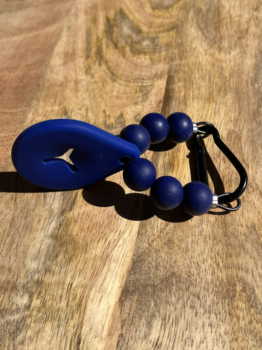 Beaded Dog Poop Carrier - Cowboys Blue