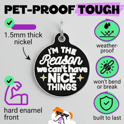QR ID Tag - I'm The Reason We Can't Have Nice Things