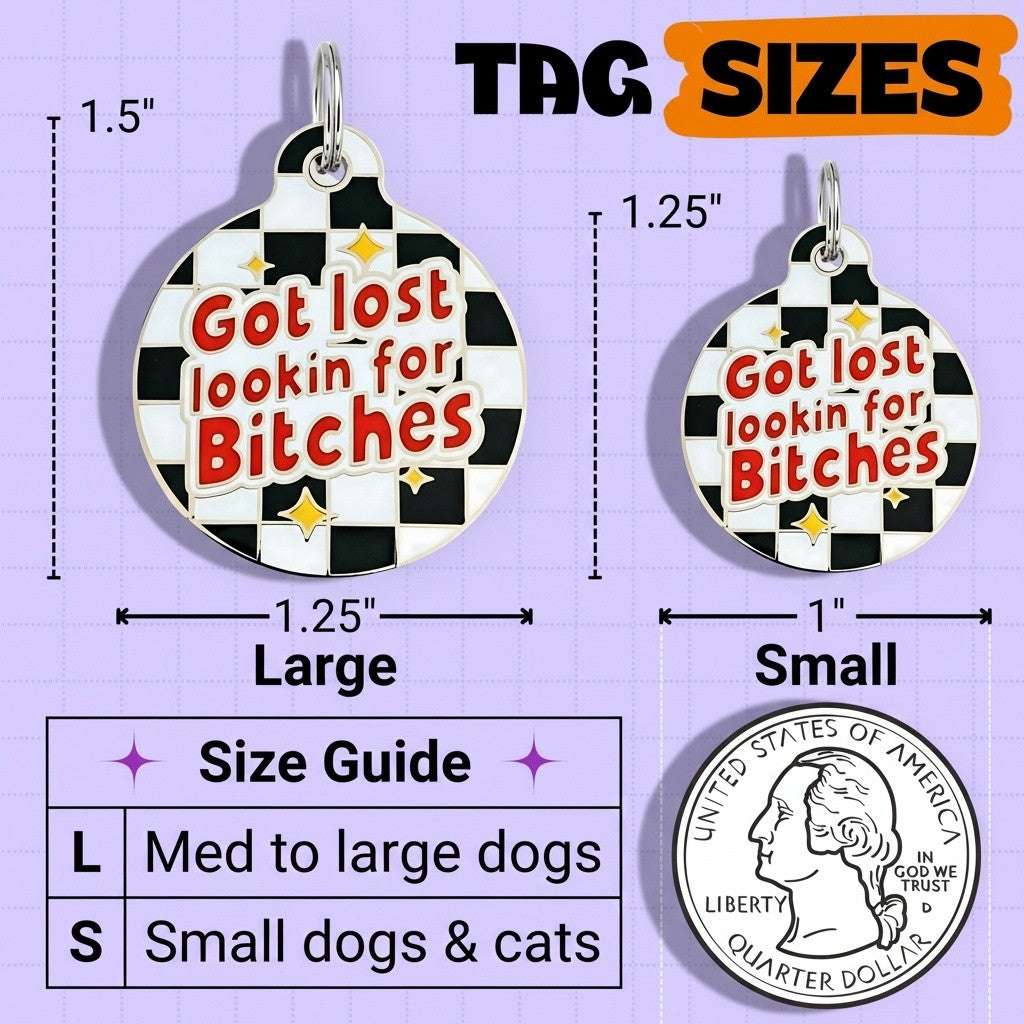 QR ID Tag - Got Lost Looking for Bitches