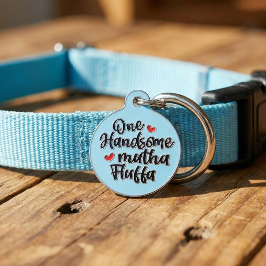 QR ID Tag - One Handsome Mutha Fluffa