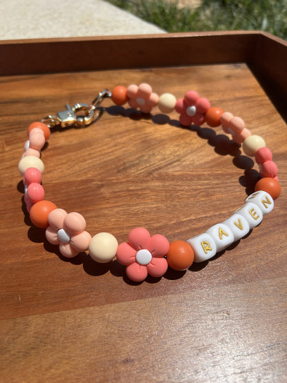 Marigold Floral Beaded Dog Collar Necklace